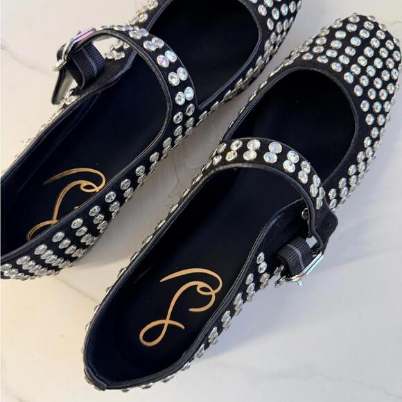 Sam Edelman Black Flats with Silver Studs - Picture 5 of 5